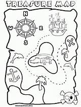 Treasure Tesoro Pirata Piratas Coloringhome Schatkaart Schatzkarte Malvorlagen Piraten sketch template