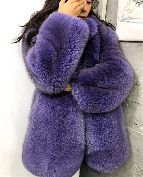 real fur coat jacket purple fox fur jacket  fur shop  fox fur jacket fox fur