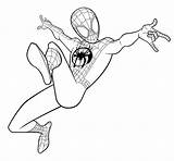 Morales Miles Spider Man Coloring Cool Pages Printable Kids sketch template
