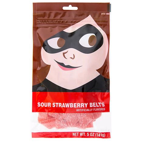 disney parks candy incredibles sour strawberry belts  oz bag