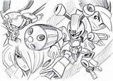 Medabots Coloring Metabee sketch template