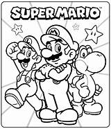 Coloring Mario Pages Super sketch template