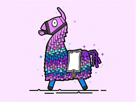 fortnite loot llama vector illustration  christine wilde  dribbble