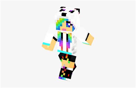 Rainbow Panda Girl Skin Minecraft Skin Girl Rainbow