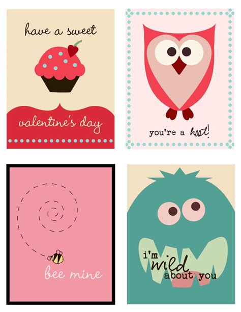 quirky fun valentines printable valentines day  printable cards