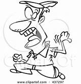 Shouting Umpire Toonaday Outline Royalty Clipart Illustration Rf sketch template