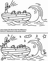 Jesus Storm Calms Sunday School Lesson Coloring Bible Activity Difference Pages Kids Activities Find Clipart Church Calming Sheets Sheet Children sketch template