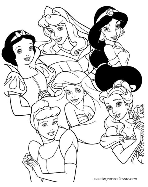 dibujos  colorear princesas disney