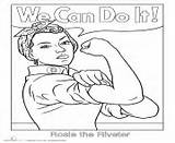 Coloring Riveter Rosie Pages Printable Girl Power Book Info sketch template