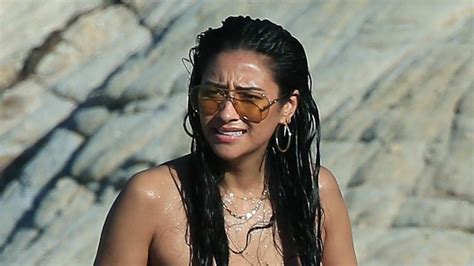 shay mitchell goes topless on the beach in greece see the pic
