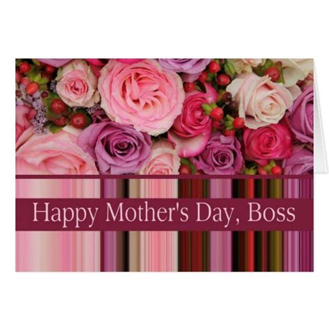 Boss Happy Mother S Day Rose Card Greeting Card Zazzle