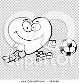 Chasing Soccer Outline Player Coloring Ball Heart Illustration Rf Royalty Clipart Toon Hit sketch template