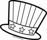 July Hat 4th Preschool Coloring Clipart Crafts Fourth Patriotic Kids Craft American Flag Pages Clip Uncle Sam Colouring Cap Color sketch template