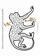 Labirinti Strani Giochi Giraffa Pianetabambini Scimmia Scrivi Categoria sketch template