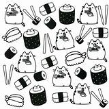 Pusheen Coloring Book Cat Pages Sushi Sheets Printable Color Pattern Kids Kawaii Cute Colouring Drawing Drawings Barbie Choose Board sketch template