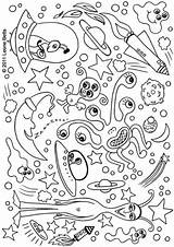 Coloring Space Pages Colouring Outer Kids Aliens Printable Alien Adults Print Para Theme Color Colorear Niños Sheets Solar System Monster sketch template