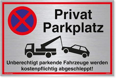 schild privatparkplatz silber stabiles alu schild mit uv schutz