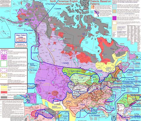 map  english dialects  north america north america map map