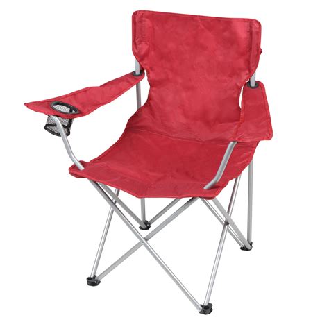 Ozark Trail Basic Quad Folding Outdoor Adult Camp Chair With Cup Holder