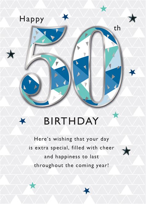 Male Happy 50th Birthday Greeting Card Cards