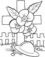 Anzac Remembrance Poppy Coloring Pages Sheets Color Kids sketch template