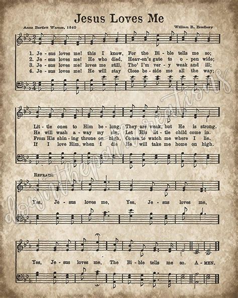 jesus loves  printable vintage hymn sheet  print etsy hymn