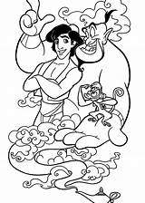 Aladdin Genie Coloriage Sheets Aladin 4kids Abu sketch template