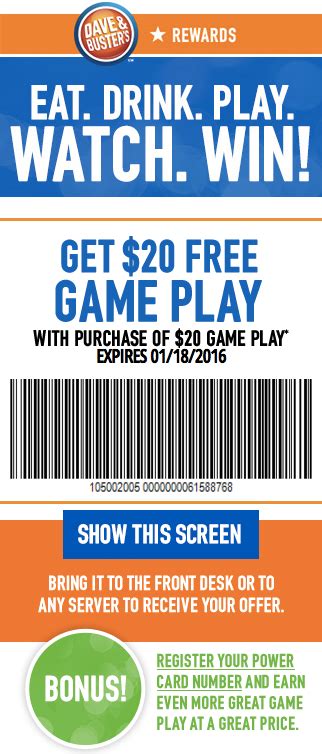 dave  busters coupons   stuff guide dave busters