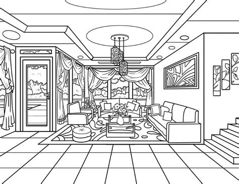 coloring pages  behance house colouring pages  drawing