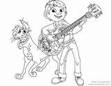 Coco Coloring Pages Disney Dante Miguel Printable Coloring4free Movie Film Tv Pixar Guitar Family Disneyclips Characters Pdf Sketch Related Template sketch template
