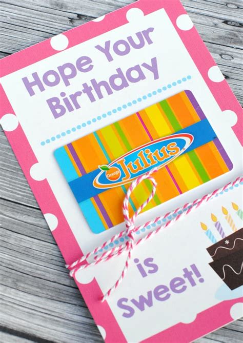printable birthday gift card holders crazy  projects