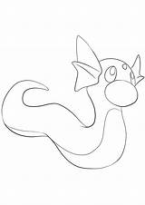 Dratini Pokemon Coloring Pages Generation Type Kids Dragon sketch template