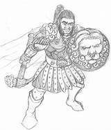 Orc Paladin sketch template