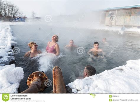 group of people relaxing in geothermal spa in hot spring pool editorial image image of anavgay