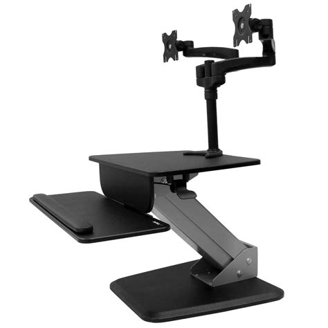 dual monitor sit  stand workstation sit stand workstations display mounting  mobility