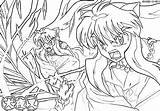 Inuyasha Kagome Kolorowanki Pintar Colorier Inu sketch template