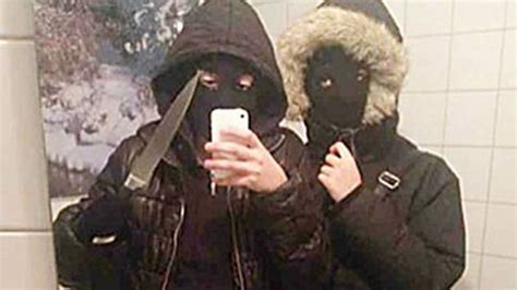 two teen girls take ‘pre robbery selfie with masks and knife