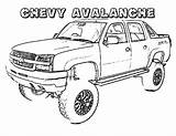 Coloring Pages Drive Chevy Wheel Four Cars Avalance Color Mcd sketch template