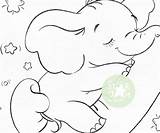 Digi Elephant sketch template
