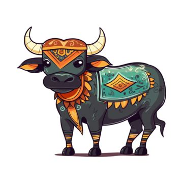 carabao clipart cartoon bull   traditional costume vector cartoon