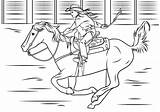 Cowgirl Riding Caballo Montada Rodeo Cowboy Horseback Ausmalbilder Bronco Bull sketch template