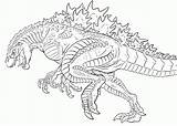 Coloring Godzilla Pages Popular sketch template