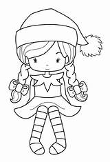 Coloring Christmas Elf Girl Rocks Pages sketch template