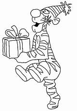 Birthday Coloring Tigger Pages Pooh Winnie Print Detail Gif sketch template