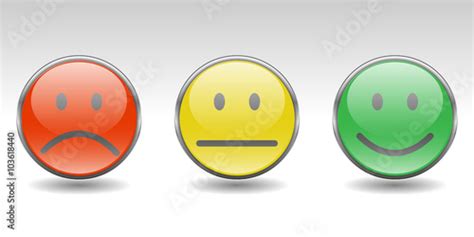 Bewertungs System Button Set Ampel Smiley S Stock Vektorgrafik