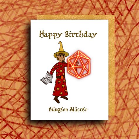 happy birthday dungeon master birthday greeting card funny etsy
