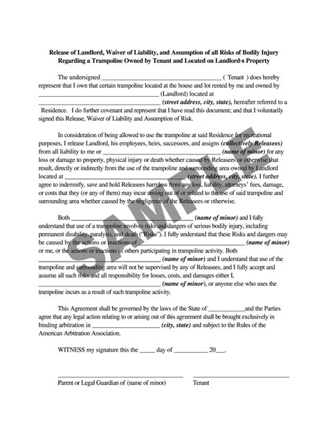 trampoline waiver form  home  fill   sign printable