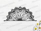 Mandala Sunflower Daisy Dxf sketch template