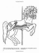 Carousel Ausmalbilder Pferde Dover Erwachsene Malbücher Coloriage Mandalas Laminas Printablecolouringpages sketch template