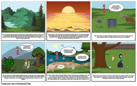 creation story comic strip storyboard by e1868784
